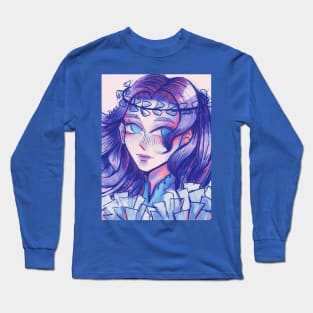 Pastel colors anime girl with flower crown Long Sleeve T-Shirt